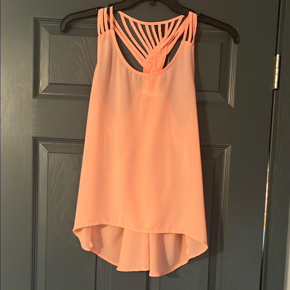 Mine Pink Asymmetrical Backless Tank Top